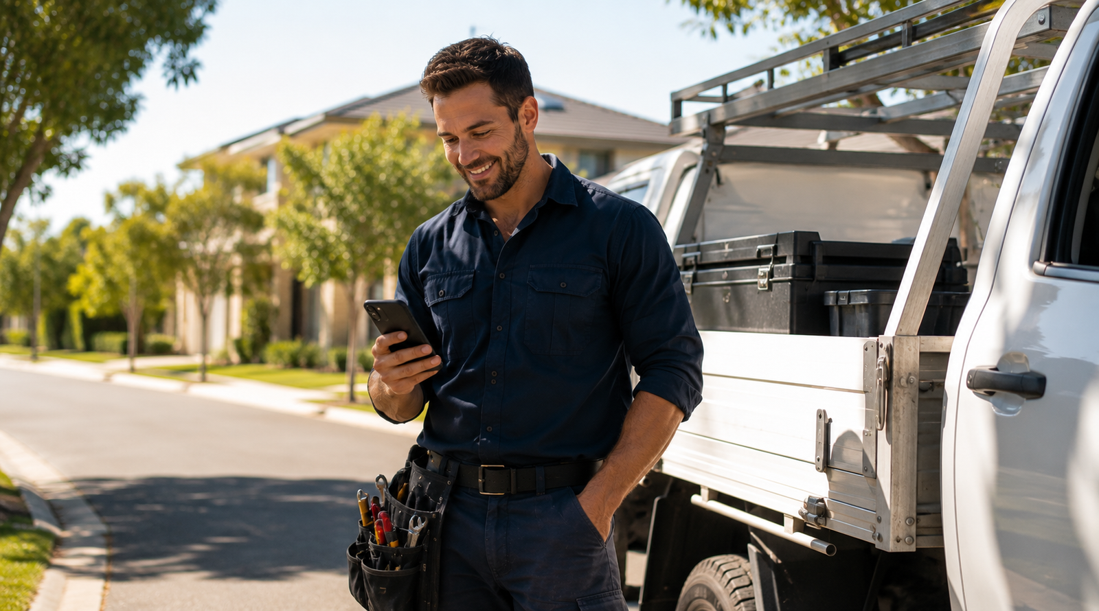 adelaide handyman services how it works tradie receiving SMS job